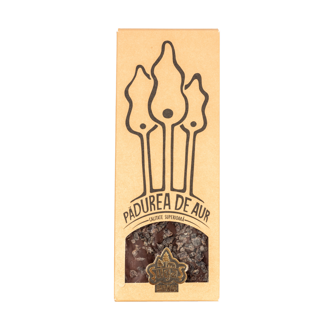 Ciocolată neagră Pădurea de Aur, cu prune uscate, 90 g