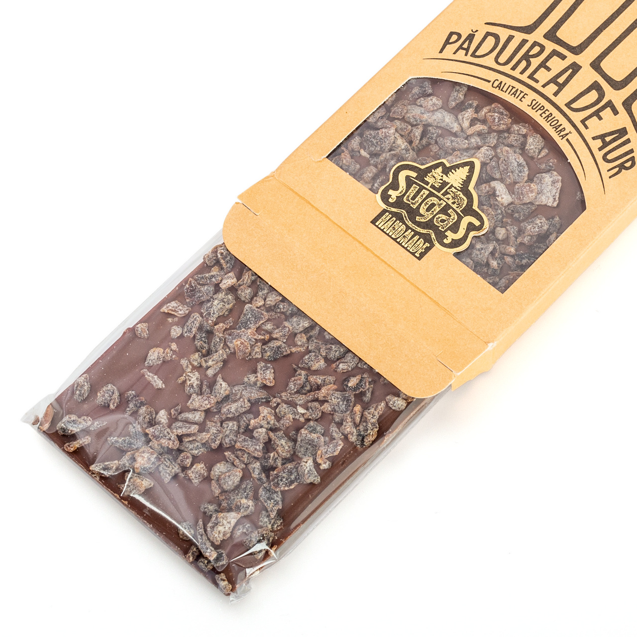 Ciocolată neagră Pădurea de Aur, cu prune uscate, 90 g