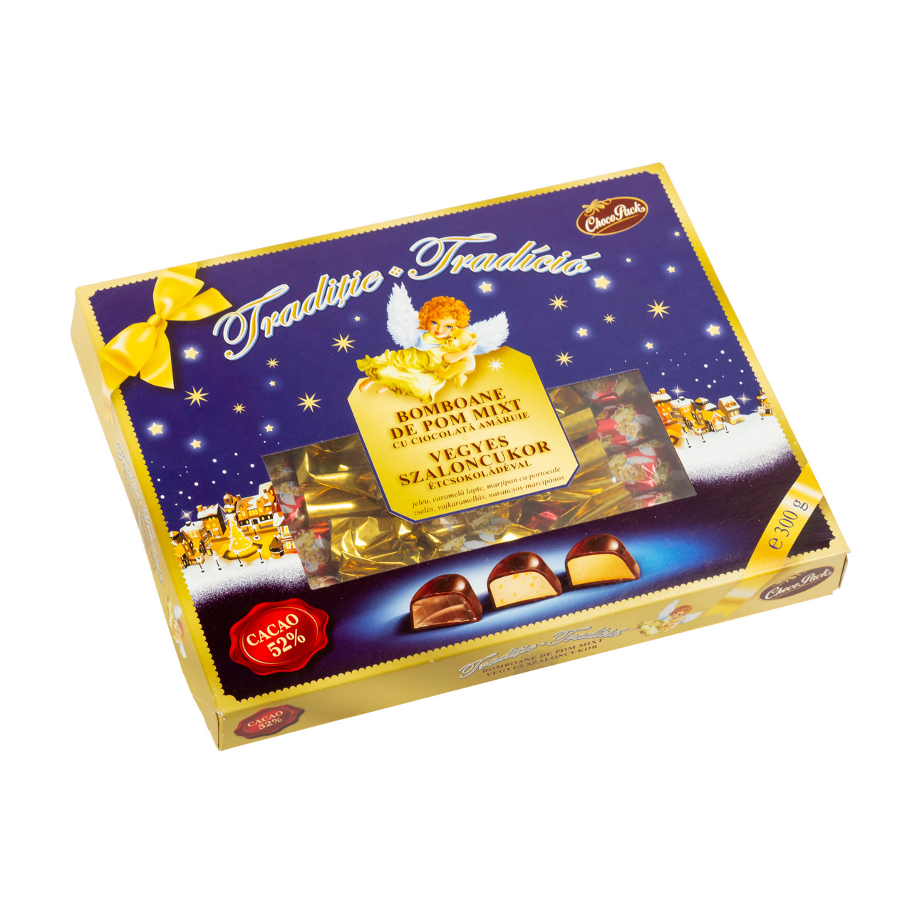 Bomboane de pom "Tradition" mixt, cu glazură cacao, 350 g