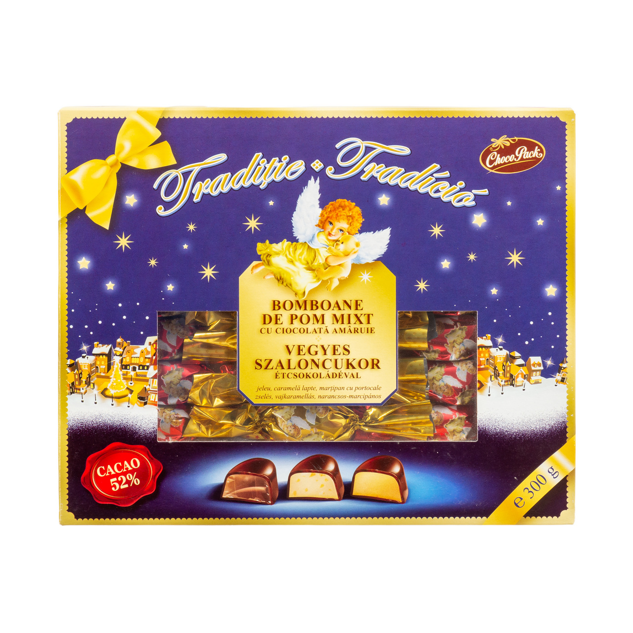 Bomboane de pom "Tradition" mixt, cu glazură cacao, 350 g