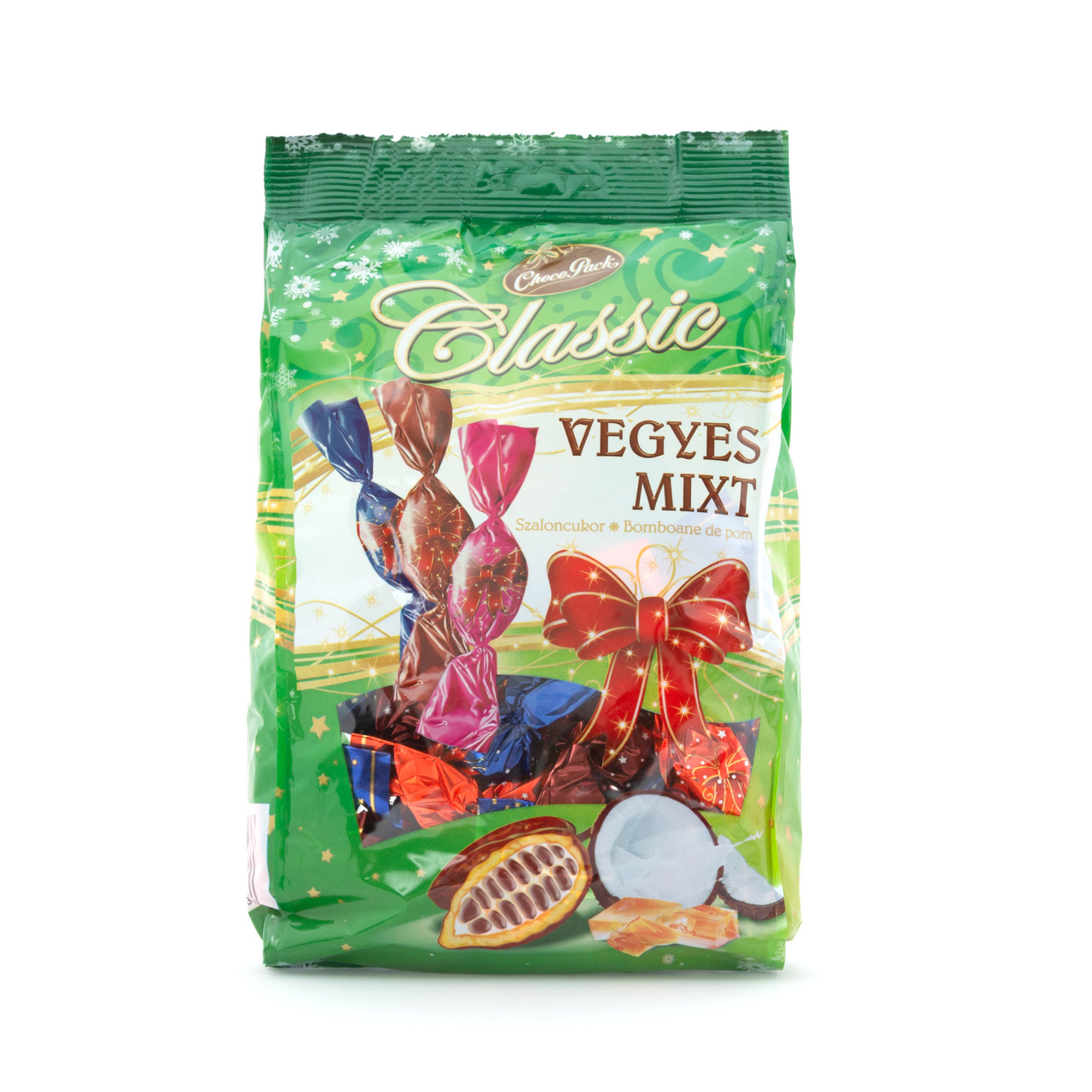 Bomboane de Crăciun praline "Classic", cu gust de alune, cafea și rom-cacao