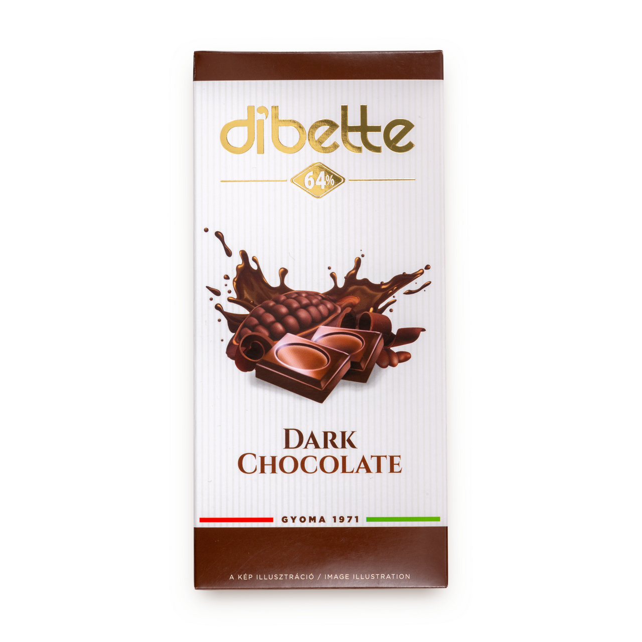 Ciocolată neagră Dibette cu eritritol și stevia – cremă de fistic, 80 g