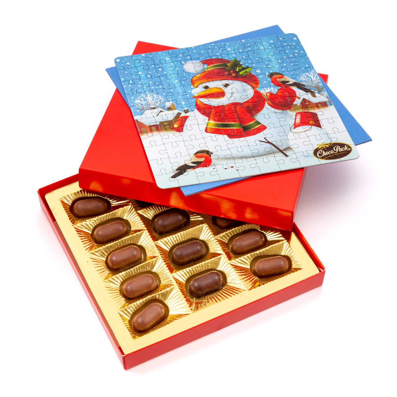 Praline din ciocolată cu puzzle cadou, 140 g