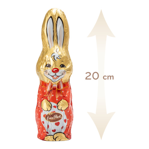 Figurină iepuraș din masă de cacao, 90 g - rosu