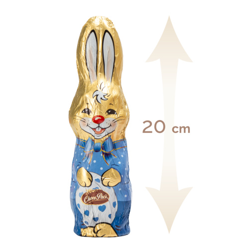 Figurină iepuraș din masă de cacao, 90 g- albastru