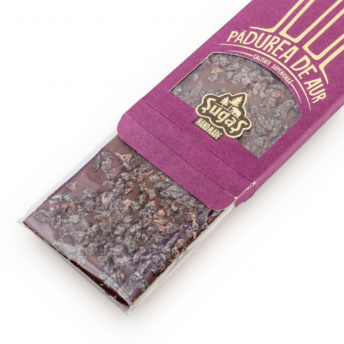 Ciocolată neagră Pădurea de Aur, cu prune uscate, 90 g