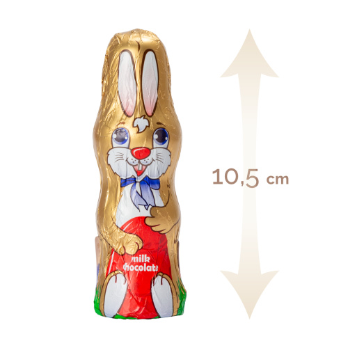 Set 21 figurine iepurași de Paște din ciocolată lapte, 10,5 cm, 25 g