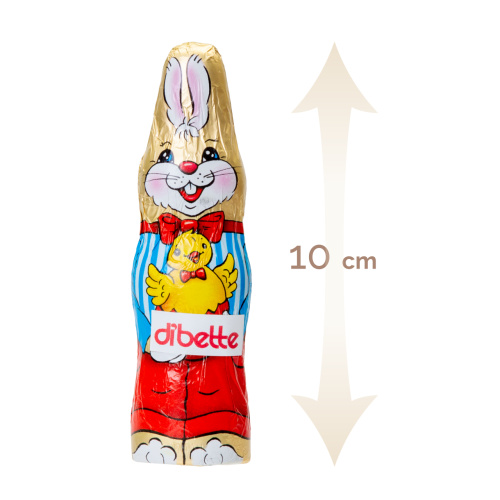 Set 30 figurine iepuraș din ciocolată lapte, cu fructoză, 10 cm, 18 g