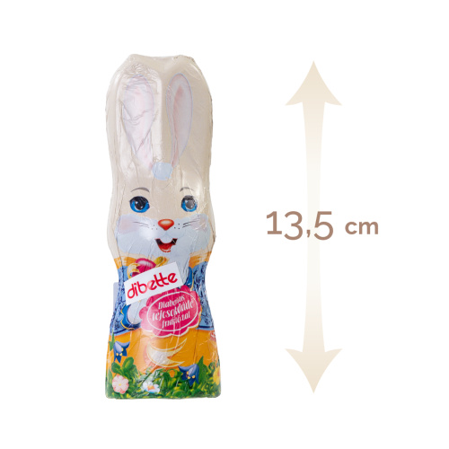 Set 40 figurine iepuraș de Paște, din ciocolată lapte, cu fructoză, 13,5 cm, 50 g