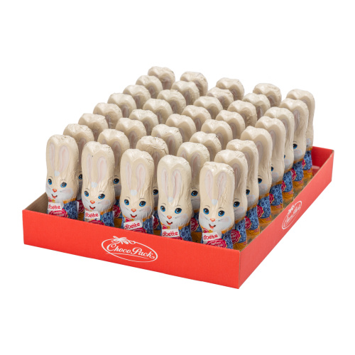 Set 40 figurine iepuraș de Paște, din ciocolată lapte, cu fructoză, 13,5 cm, 50 g