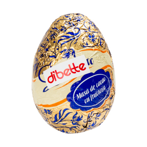 Set 6 figurine ouă din masă de cacao, cu fructoză, 7 cm, 20 g