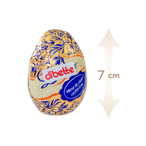 Set 6 figurine ouă din masă de cacao, cu fructoză, 7 cm, 20 g