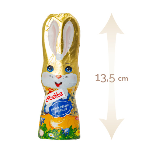 Figurină iepuraș de Paște, din masă de cacao, cu fructoză, 13,5, 50 g