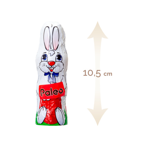 Figurină iepuraș de Paște din ciocolată amăruie, cu eritritol, 25 g