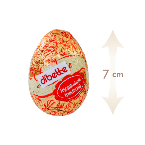Set 6 figurine ouă de Paște din ciocolată lapte, cu fructoză, 7 cm, 20 g
