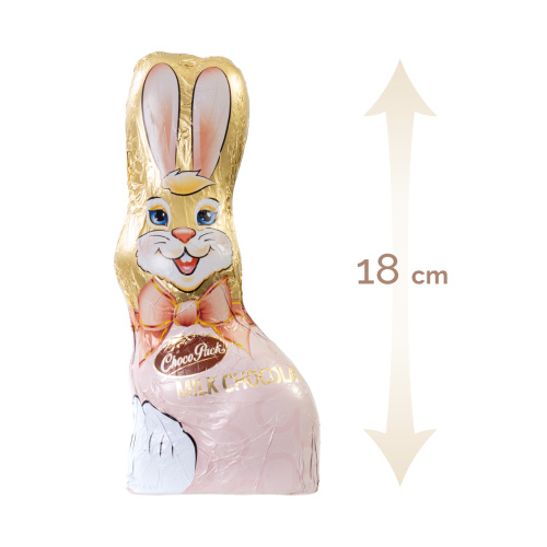 Set 20 figurine iepuraș de Paște din ciocolată lapte, 18 cm, 90 g