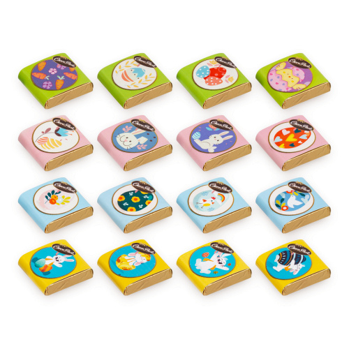 Tabletă din ciocolată cu lapte de mărime 3,5 × 3,5 cm, 10 g
