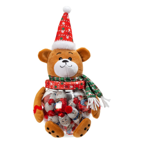 Pachet Crăciun ursuleț cu figurine din ciocolată lapte, 170 g
