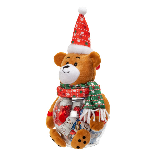 Pachet Crăciun ursuleț cu figurine din ciocolată lapte, 170 g