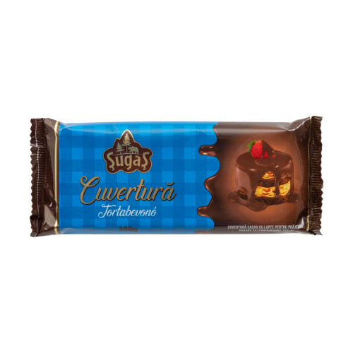 Cuvertură cacao cu lapte pentru prăjituri, 100 g