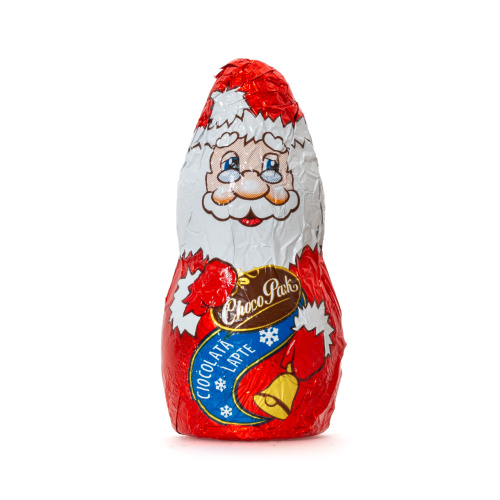Set 40 figurine din ciocolată lapte –  Moș Crăciun și om de zăpadă, 6 cm, 10 g