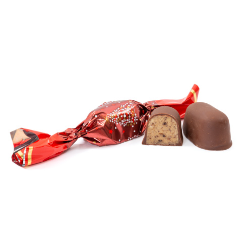 Bomboane de pom din marțipan cu gust de vișine-mac, învelite în ciocolată amăruie :: 3 kg