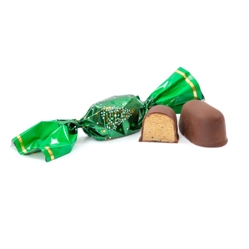 Bomboane de pom din marțipan cu gust de nucă-stafide, învelite în ciocolată amăruie :: 3 kg