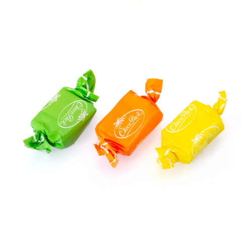Pachet Paște iepuraș galben, cu caramele de diferite gusturi de fructe, 100 g :: Galben