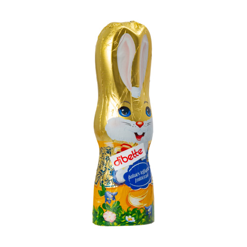 Figurină iepuraș de Paște, din masă de cacao, cu fructoză, 13,5, 50 g