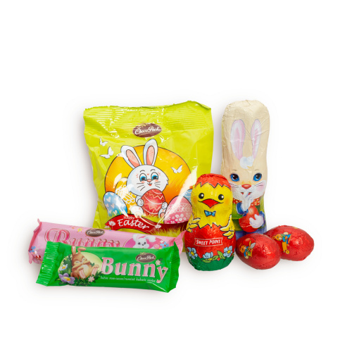 Pachet Paște gentuță cu diferite dulciuri, 226 g-roz :: Roz