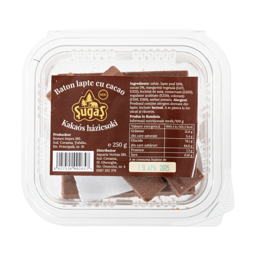 Baton lapte cu cacao, 250 g