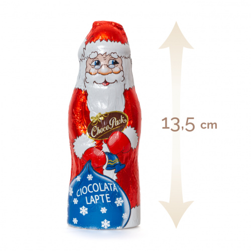 Figurină din ciocolată lapte – Moș Crăciun, 13,5 cm, 40 g