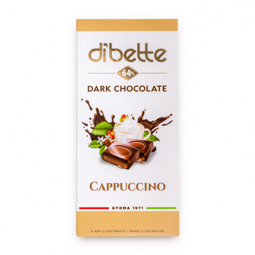 Ciocolată neagră Dibette cu fructoză – cremă de cappucino, 80 g