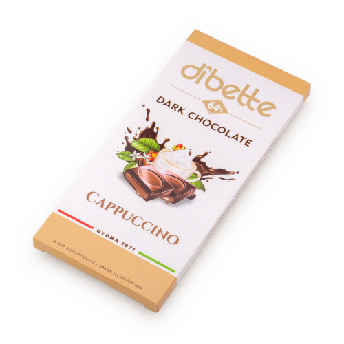 Ciocolată neagră Dibette cu fructoză – cremă de cappucino, 80 g