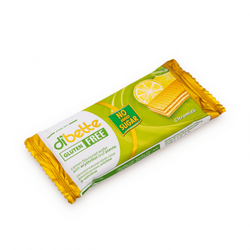 Napolitane Dibette cu eritritol și stevia, fără gluten – lămâie, 40 g