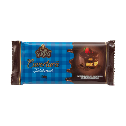 Cuvertură cacao cu lapte pentru prăjituri, 300 g