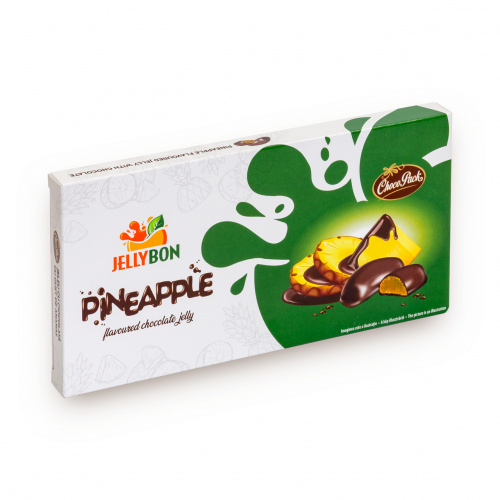 Jeleu Jellybon cu gust de ananas, învelit în ciocolată, 210 g