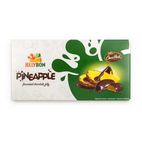 Jeleu Jellybon cu gust de ananas, învelit în ciocolată, 210 g