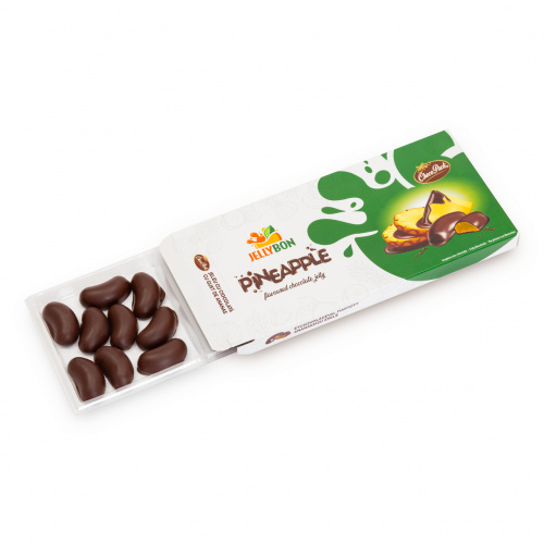 Jeleu Jellybon cu gust de ananas, învelit în ciocolată, 210 g