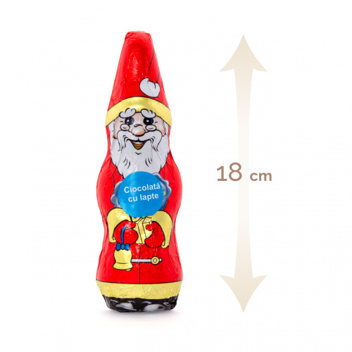 Figurină din ciocolată lapte – Moș Crăciun, 18 cm, 60 g