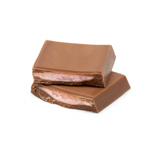 Tabletă cu lapte, umplută cu cremă de căpșuni, 90 g
