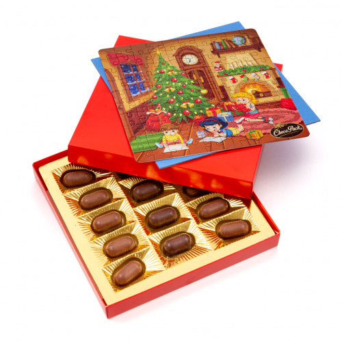 Praline din ciocolată cu puzzle cadou, 140 g