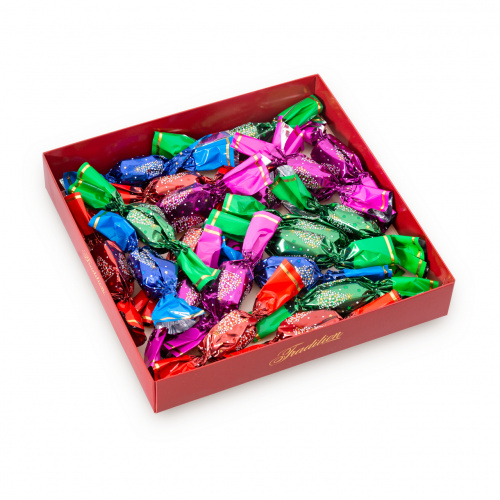 Bomboane de pom "Tradition" din ciocolată amăruie și lapte, umplute cu cremă mixtă, 250 g