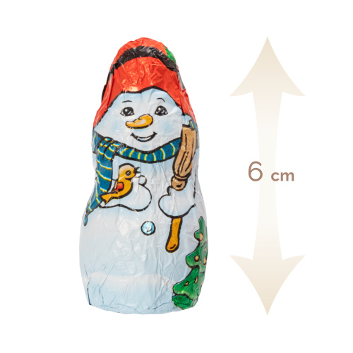 Set 6 figurine din masă de cacao, 6 cm, 10 g – om de zăpadă și Moș Crăciun