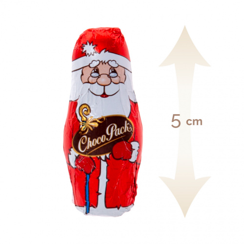 Set 50 figurine din ciocolată lapte în 4 variante –  Moș Crăciun, om de zăpadă, dracușor și pinguin