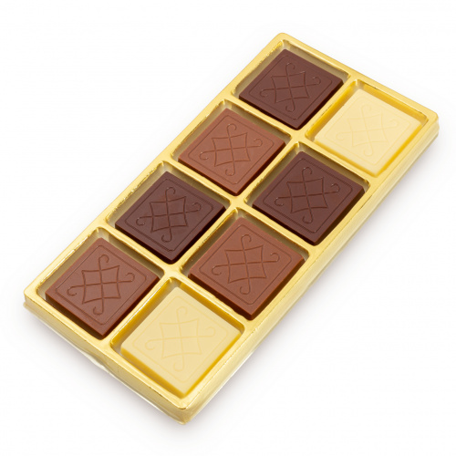 Tablete de ciocolată Pădurea de Aur - ciocolată neagră, lapte și albă, 80 g