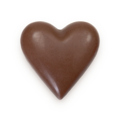 Figurină inimă din ciocolată lapte – 6,5 × 6,5 cm, 30 g