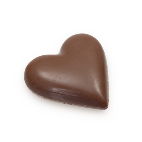 Figurină inimă din ciocolată lapte – 6,5 × 6,5 cm, 30 g