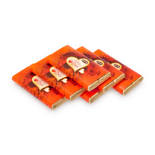 Set 6 tablete din ciocolată cu lapte Valentine`s Day, 20 g