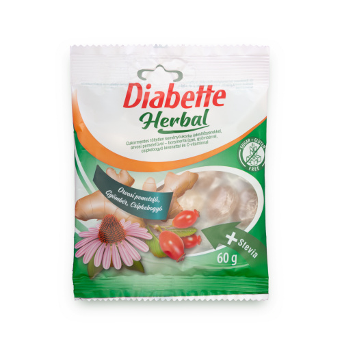 Bomboane tari Diabette Herbal, fără zahăr, cu stevia, 60 g